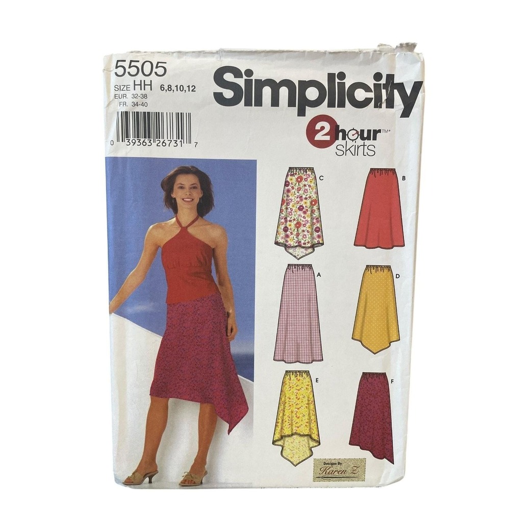 Simplicity 5505 Pull-On Skirts Size HH 6-12 2 Hour‎ Skirts Pattern